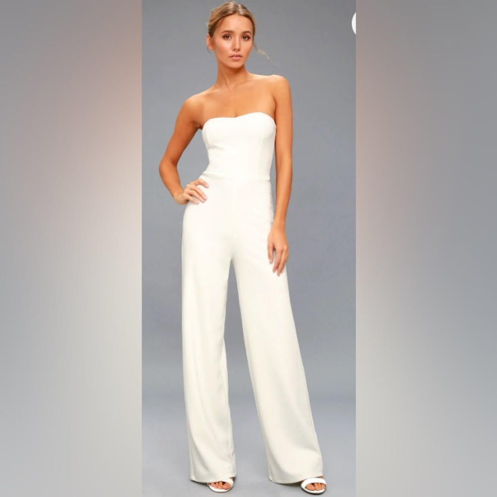 Bridal White Strapless Jumpsuit